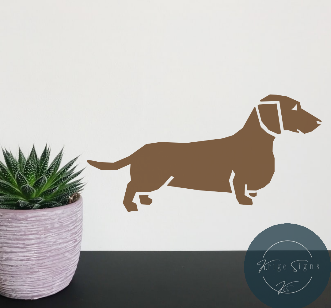 50114 - Dachshund matt vinyl wall art decal 950mm x 400mm