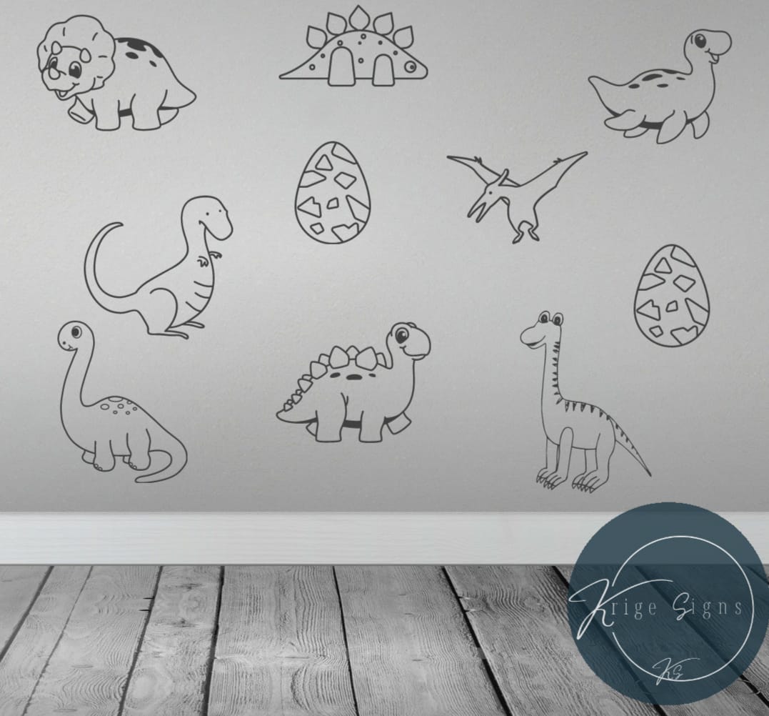 50066 - 10 x  Dinosaurs vinyl wall art decals