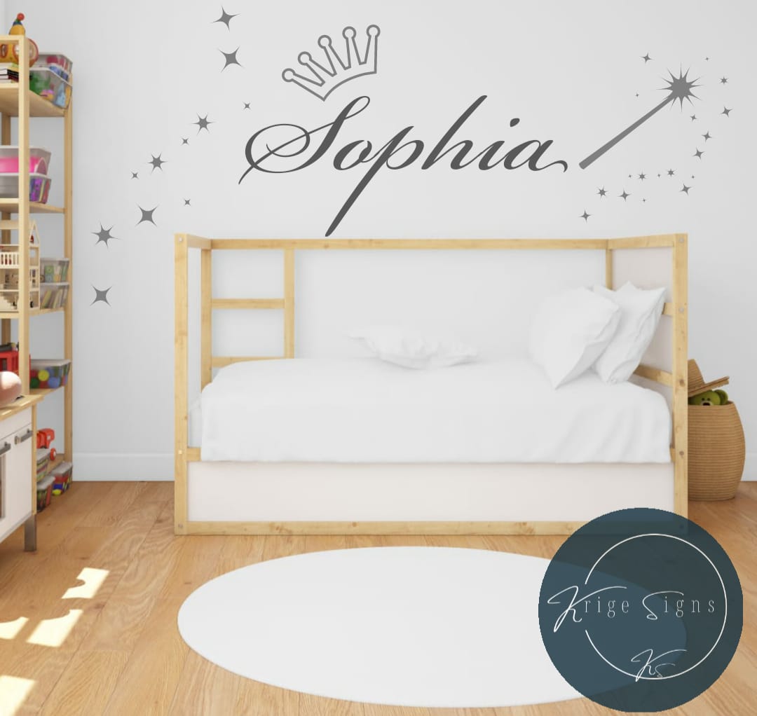 50104 - Personalized fairy themed room matt vinyl wall art decals (sizes on photo attached)