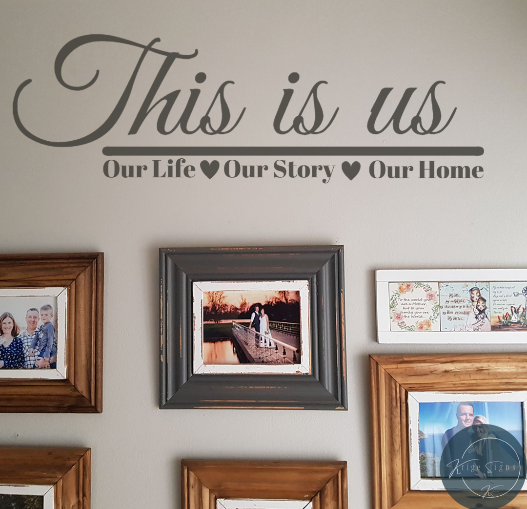 50119 - " This is us...." matt vinyl wall art decal 800mm x 235mm