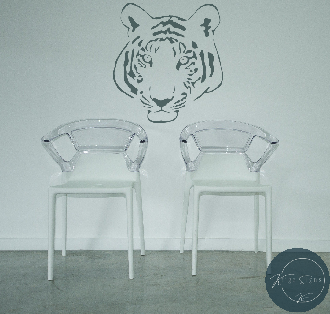 50129 - Tiger matt vinyl wall art decal 600mm x 550mm