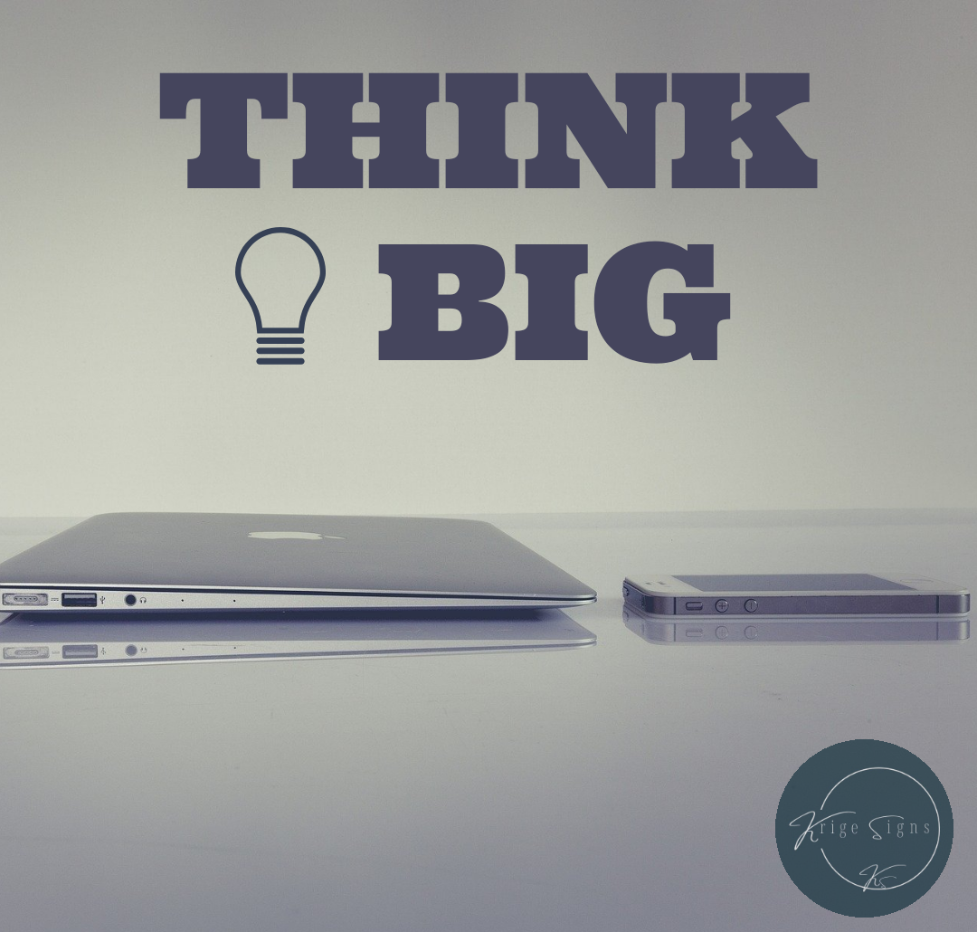 50159 - "Think Big" matt vinyl wall art decals 1000mm x 450mm