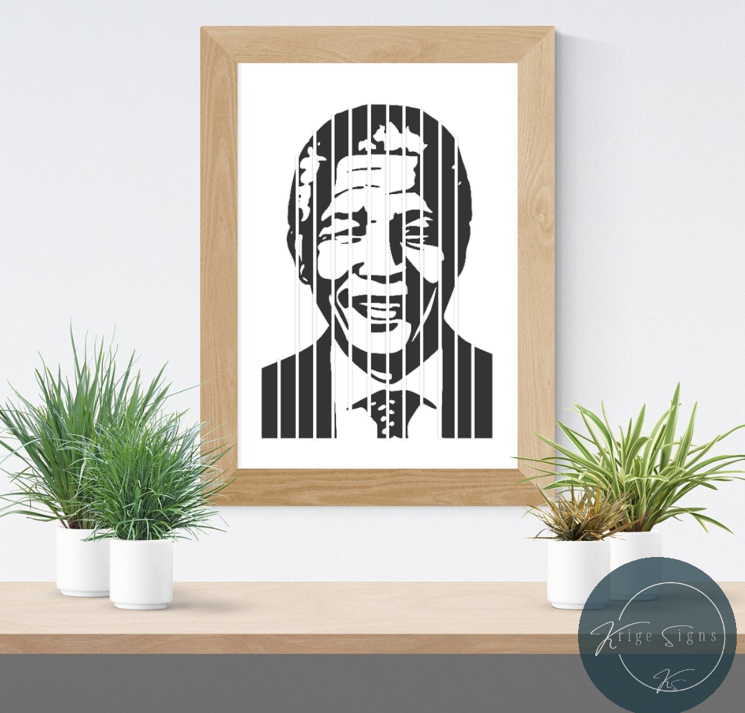 50161 - "Madiba" matt vinyl wall art decal 870mm x 600mm