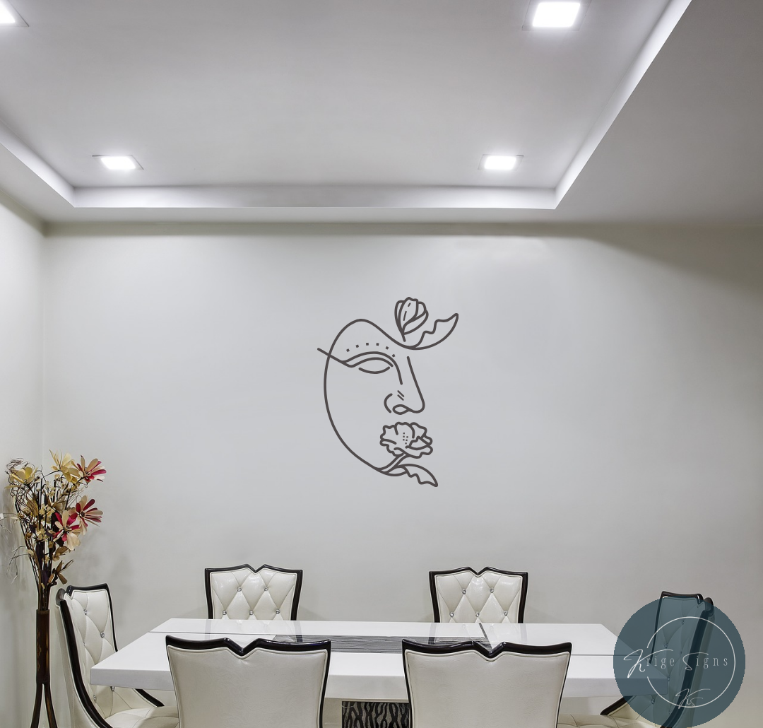 50162 - "Modern face" matt vinyl wall art decal 800mm x 600mm