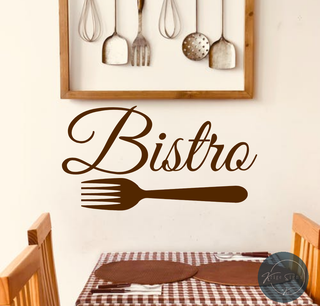 50167 - "Bistro" matt vinyl wall art decal 1100mm x 600mm