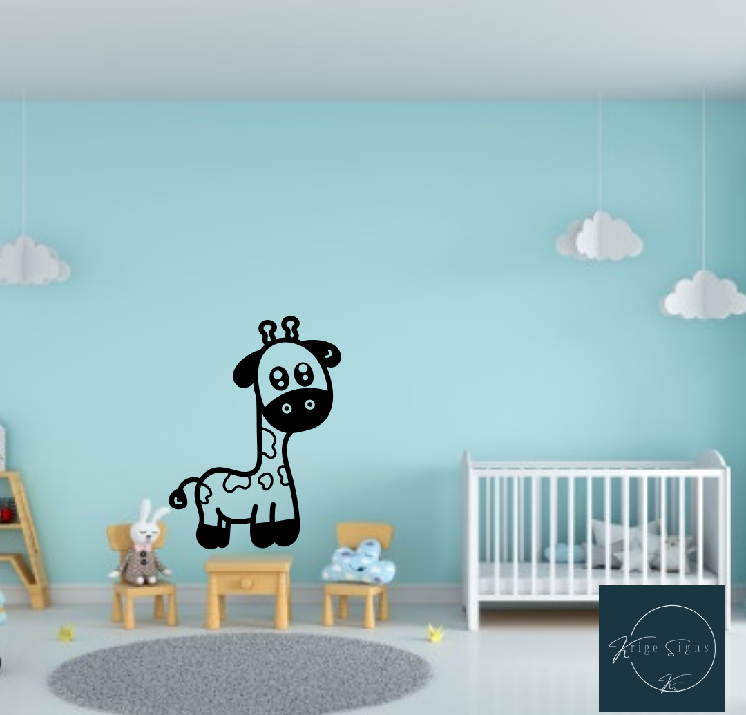 50176 - "Giraffe" matt vinyl wall art decal 800mm x 600mm in any colour of your choice see colour chart.