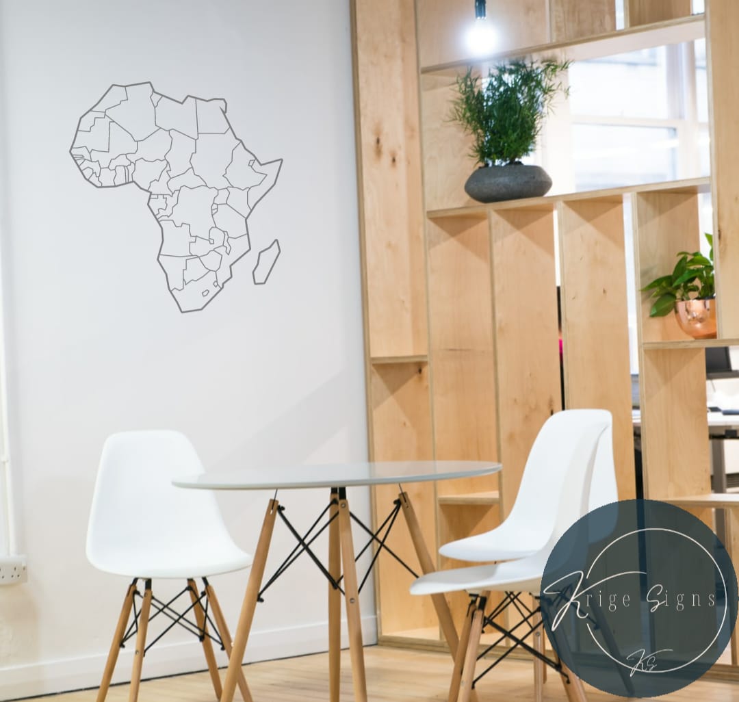 50061 - Map of Africa vinyl wall art decal 650mm x 600mm