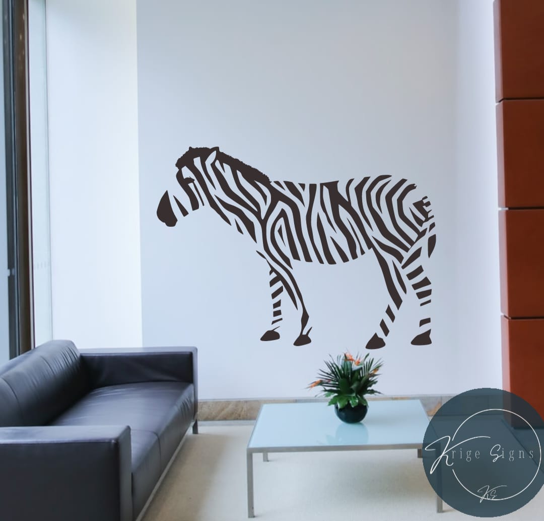 50070 - Zebra vinyl wall art decal 820mm x 600mm